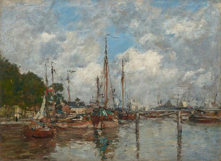 A corner of the port at Trouville - Eugène Boudin — artwork view
