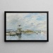 Vista del puerto de Antibes, el muelle por la mañana - Eugène Boudin — cuadro enmarcado en la pared