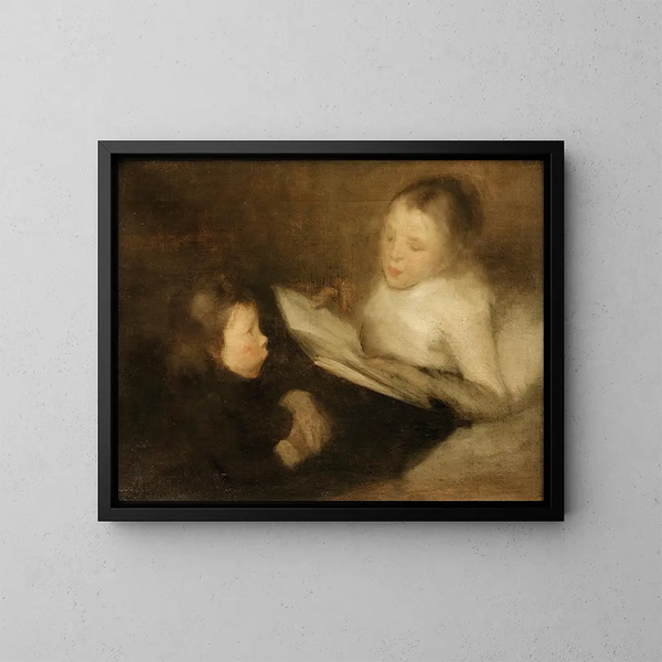 A Pretty Tale - Eugène Carrière — framed artwork on a wall