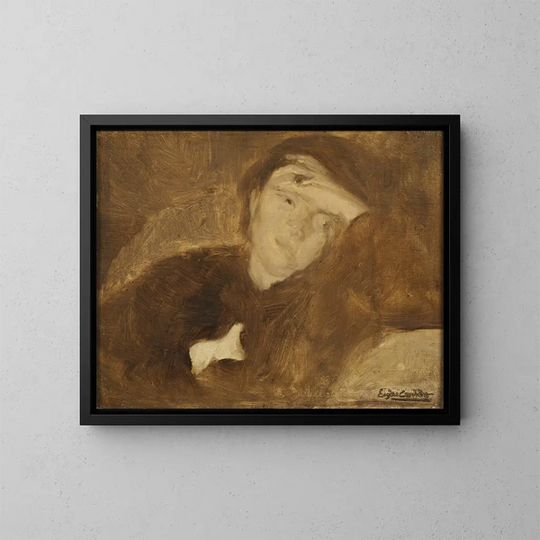 Study of a Lady's Portrait - Eugène Carrière — framed artwork on a wall