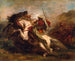 Colisión de caballeros moriscos - Eugène Delacroix — vista de la obra