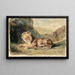 León acostado en un paisaje - Eugène Delacroix — cuadro enmarcado en la pared