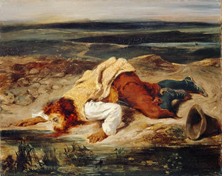 Eugne Delacroix - Wounded Brigand Roman Shepherd.webp