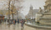 La fuente del Palmier, plaza del Châtelet - Eugène Galien-Laloue — vista de la obra
