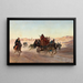 a cart in the plain of the caliphs' tombs, Cairo - Eugène Girardet — framed artwork on a wall