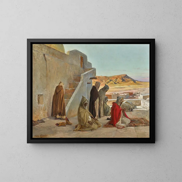 Oraciones de la noche - Eugène Girardet — cuadro enmarcado en la pared