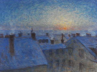 Amanecer sobre los tejados, motivo de Estocolmo - Eugène Jansson — vista de la obra