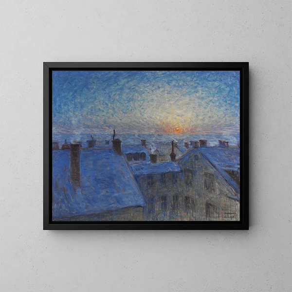 Amanecer sobre los tejados, motivo de Estocolmo - Eugène Jansson — cuadro enmarcado en la pared