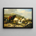 Paisaje con ovejas - Eugène Joseph Verboeckhoven — cuadro enmarcado en la pared