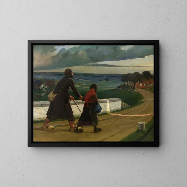 El ciego - Eugène Laermans — cuadro enmarcado en la pared