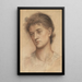 Cabeza de mujer - Evelyn De Morgan — cuadro enmarcado en la pared