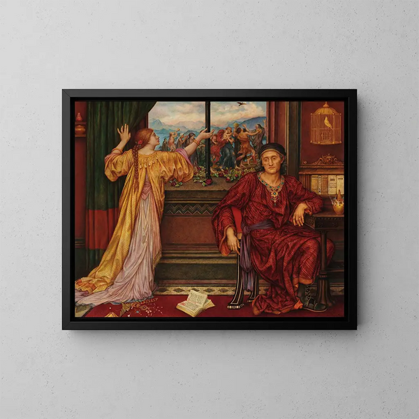 La Cage dorée - Evelyn De Morgan — cuadro enmarcado en la pared