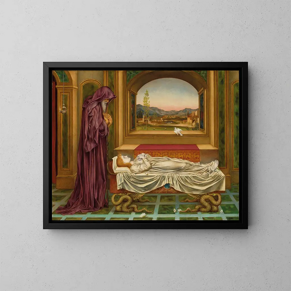 El Judío errante que los dioses aman muere joven - Evelyn De Morgan — cuadro enmarcado en la pared