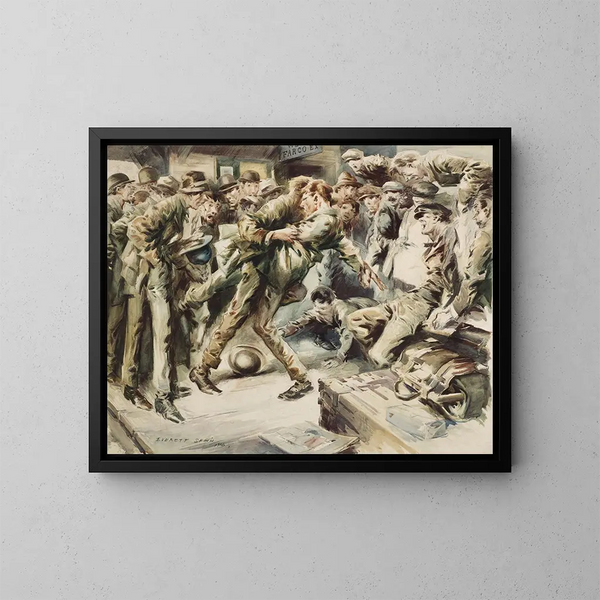 Bowling el jugador de bolas - Everett Shinn — cuadro enmarcado en la pared