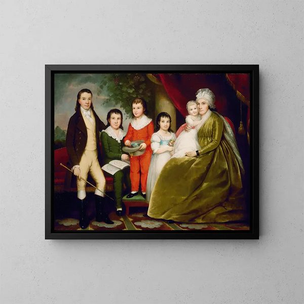 Madame Noah Smith y su familia - Ezra Ames — cuadro enmarcado en la pared