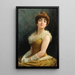 Una elegante dama con vestido amarillo - Fausto Zonaro — cuadro enmarcado en la pared