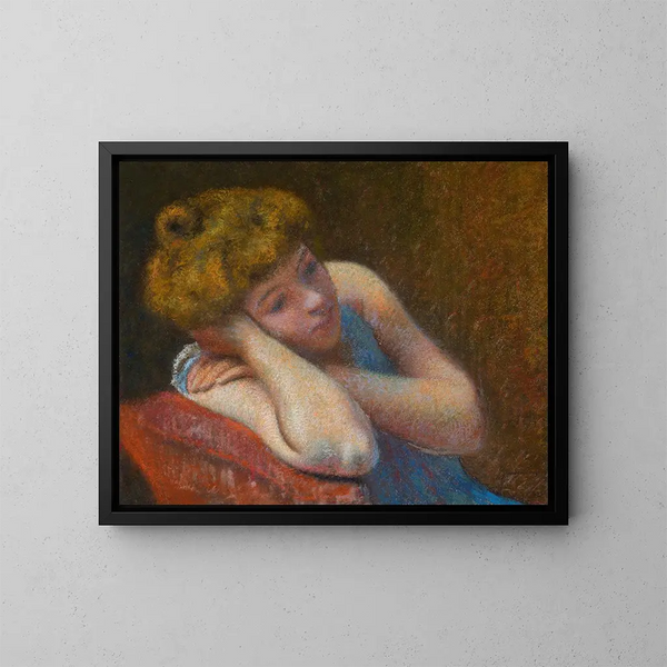 El descanso - Federico Zandomeneghi — cuadro enmarcado en la pared