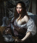Artemisia se prepara para beber las cenizas del mausoleo de su esposo - Felice Ficherelli — vista de la obra