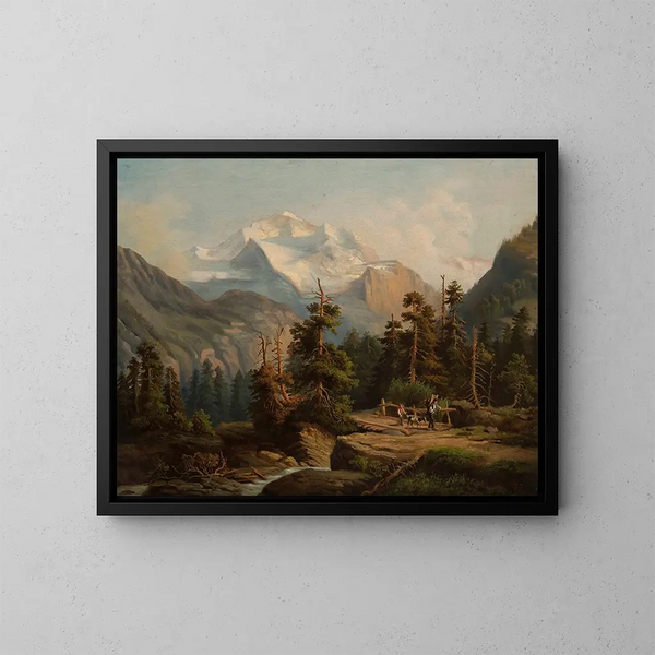 Paisaje de montaña - Feliks Brzozowski — cuadro enmarcado en la pared