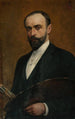 Autorretrato con paleta - Feliks Cichocki — vista de la obra