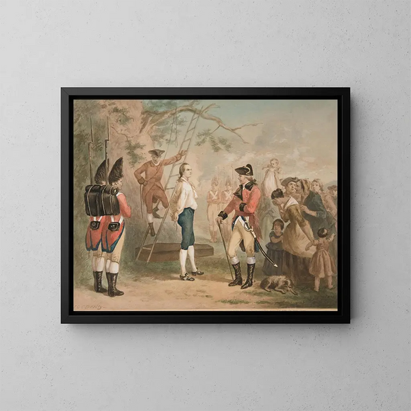 The Last Words of Nathan Hale - Felix O. C. Darley — framed artwork on a wall