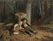 Children picking berries sleeping in the forest - Felix Schlesinger — artwork view
