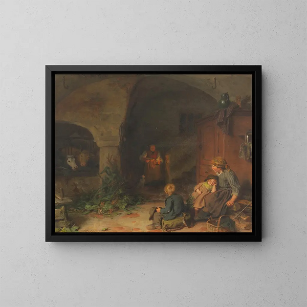 Una comida caliente - Felix Schlesinger — cuadro enmarcado en la pared