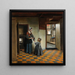 Mujer con un niño en una despensa - Pieter De Hooch — cuadro enmarcado en la pared