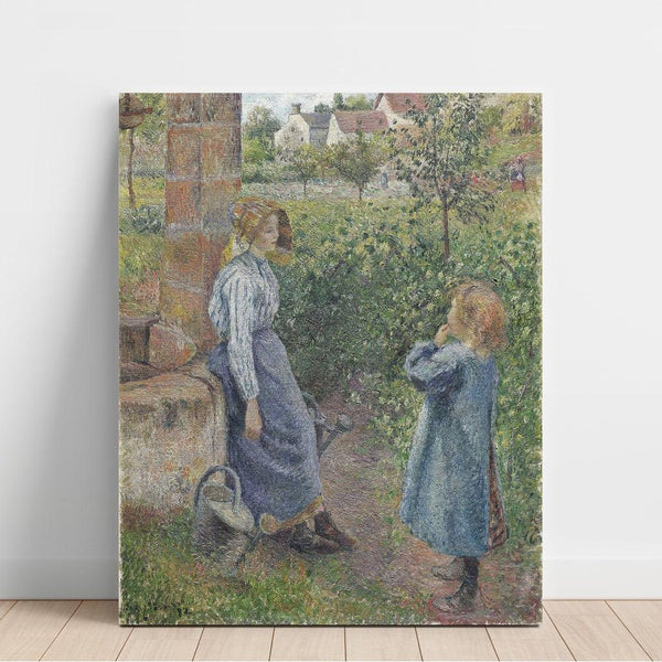 Femme et enfant au puits - Camille Pissarro | Reproduction Tableau Décoration murale affiche copie