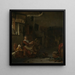 Mujer campesina hilando - Thomas Wijck — cuadro enmarcado en la pared
