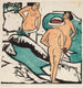Women bathing between white stones - Ernst Ludwig Kirchner — artwork view
