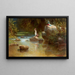 Baño junto al río - Ferdinand Bellermann — cuadro enmarcado en la pared