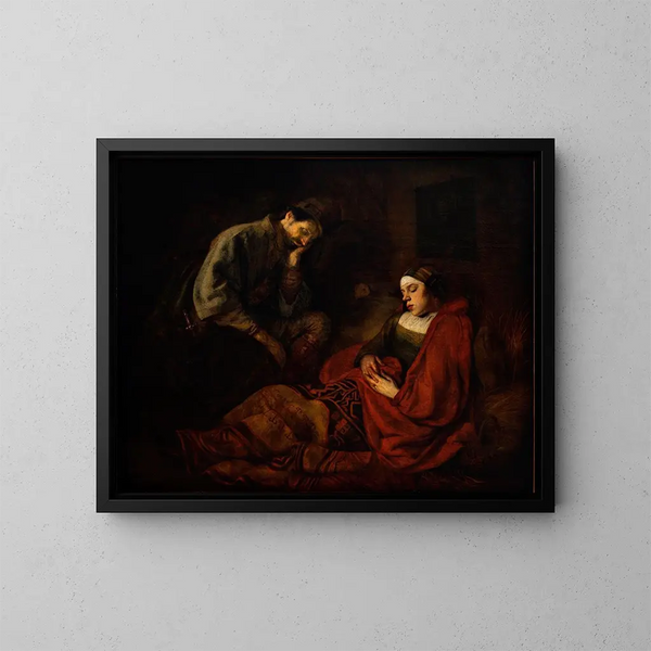 La Santa Familia - Ferdinand Bol — cuadro enmarcado en la pared
