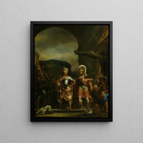 The Calm Fabricius in Pyrrhus's Military Camp - Ferdinand Bol — framed artwork on a wall