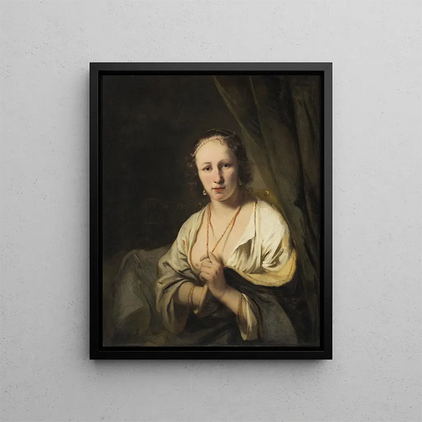 Women with Pearls in Their Hair - Ferdinand Bol — framed artwork on a wall