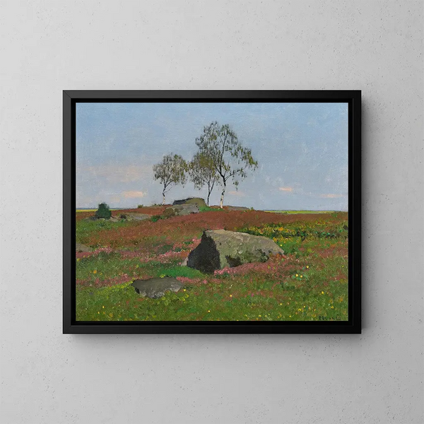 de abedules plateados en un paisaje - Ferdinand Brunner — cuadro enmarcado en la pared