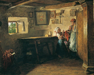 El viejo cofre - Ferdinand Georg Waldmüller — vista de la obra