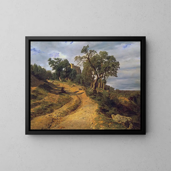 La ruine de Liechtenstein près de Mödling - Ferdinand Georg Waldmüller — framed artwork on a wall