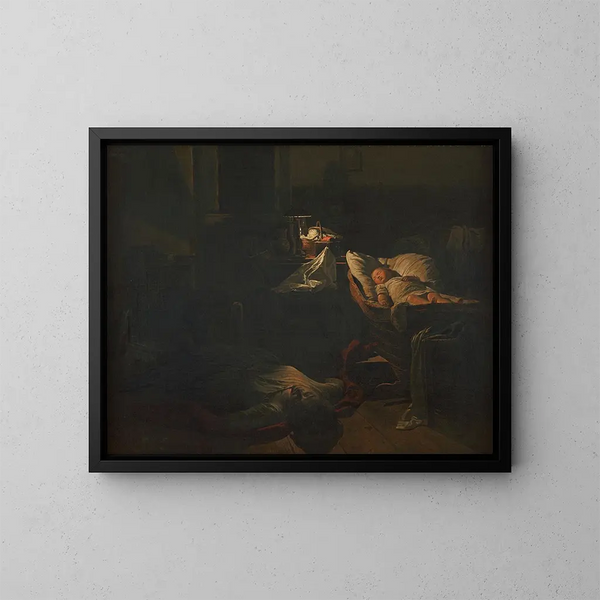 Exhausted strength - Ferdinand Georg Waldmüller — framed artwork on a wall