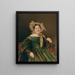 Woman in iridescent salmon-red dress - Ferdinand Georg Waldmüller — framed artwork on a wall