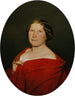 Mujer con capa roja salmón - Ferdinand Georg Waldmüller — vista de la obra
