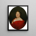 Mujer con capa roja salmón - Ferdinand Georg Waldmüller — cuadro enmarcado en la pared