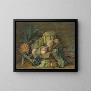 Naturaleza muerta con loro - Ferdinand Georg Waldmüller — cuadro enmarcado en la pared