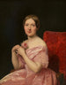 Young woman in pink satin dress - Ferdinand Georg Waldmüller — artwork view