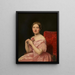 Young woman in pink satin dress - Ferdinand Georg Waldmüller — framed artwork on a wall