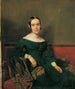 Dame en vestido bermellón - Ferdinand Georg Waldmüller — vista de la obra