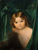 Girl under a green curtain - Ferdinand Georg Waldmüller — artwork view