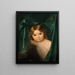 Girl under a green curtain - Ferdinand Georg Waldmüller — framed artwork on a wall
