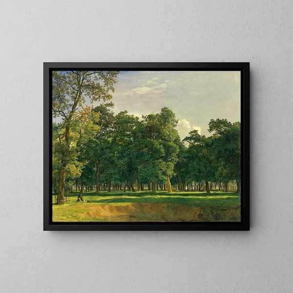 Landscape of the Prater - Ferdinand Georg Waldmüller — framed artwork on a wall