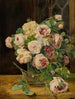 Ramo de rosas en la ventana - Ferdinand Georg Waldmüller — vista de la obra